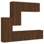 Wall-mounted TV furniture set, 5 pieces, engineered wood, brown oak. by , TV Furniture - Ref: Foro24-3216495, Price: 265,92 €...