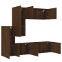 Wall-mounted TV furniture set, 5 pieces, engineered wood, brown oak. by , TV Furniture - Ref: Foro24-3216495, Price: 265,92 €...