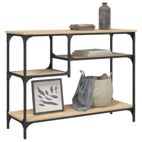 Sonoma oak console table with shelves 100x35x75 cm by , Side tables - Ref: Foro24-837783, Price: 58,24 €, Discount: %