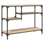 Mesa consola con estantes roble Sonoma 100x35x75 cm de , Mesas auxiliares - Ref: Foro24-837783, Precio: 56,99 €, Descuento: %