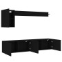 5-Piece Black Engineered Wood Wall TV Cabinets by , TV Furniture - Ref: Foro24-3216497, Price: 163,19 €, Discount: %