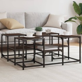 Engineered wood brown oak coffee table 91x91x40 cm by , Coffee table - Ref: Foro24-839077, Price: 56,72 €, Discount: %