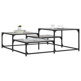 Mesa de centro madera de ingeniería gris Sonoma 107x107x40 cm de , Mesas de centro - Ref: Foro24-837755, Precio: 57,99 €, Des...