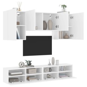 Wall-mounted TV furniture set, 5 pieces, engineered wood, white. by , TV Furniture - Ref: Foro24-3216525, Price: 177,31 €, Di...