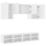 Wall-mounted TV furniture set, 5 pieces, engineered wood, white. by , TV Furniture - Ref: Foro24-3216525, Price: 177,31 €, Di...