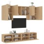 Wall-mounted TV furniture set, 5 pieces, engineered wood, Sonoma oak. by , TV Furniture - Ref: Foro24-3216527, Price: 178,58 ...