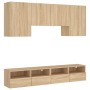 Wall-mounted TV furniture set, 5 pieces, engineered wood, Sonoma oak. by , TV Furniture - Ref: Foro24-3216527, Price: 178,58 ...