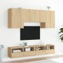 Wall-mounted TV furniture set, 5 pieces, engineered wood, Sonoma oak. by , TV Furniture - Ref: Foro24-3216527, Price: 178,58 ...