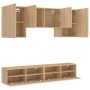 Wall-mounted TV furniture set, 5 pieces, engineered wood, Sonoma oak. by , TV Furniture - Ref: Foro24-3216527, Price: 178,58 ...