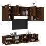 Wall-mounted TV furniture set, 5 pieces, engineered wood, brown oak. by , TV Furniture - Ref: Foro24-3216531, Price: 198,16 €...