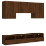 Wall-mounted TV furniture set, 5 pieces, engineered wood, brown oak. by , TV Furniture - Ref: Foro24-3216531, Price: 197,88 €...