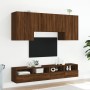 Wall-mounted TV furniture set, 5 pieces, engineered wood, brown oak. by , TV Furniture - Ref: Foro24-3216531, Price: 198,16 €...