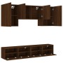 Wall-mounted TV furniture set, 5 pieces, engineered wood, brown oak. by , TV Furniture - Ref: Foro24-3216531, Price: 198,16 €...