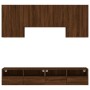 Wall-mounted TV furniture set, 5 pieces, engineered wood, brown oak. by , TV Furniture - Ref: Foro24-3216531, Price: 198,16 €...