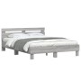 Cama con cabecero madera de ingeniería gris Sonoma 140x190 cm de , Camas y somieres - Ref: Foro24-3207439, Precio: 171,06 €, ...