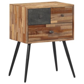 Mesita de noche madera maciza de teca 47x31,5x60 cm de , Mesitas de noche - Ref: Foro24-358538, Precio: 140,32 €, Descuento: %