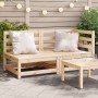 Solid pine wood 2-seater garden sofa by , Modular outdoor sofas - Ref: Foro24-837942, Price: 110,15 €, Discount: %