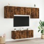 Wall-mounted TV furniture set, 6 pieces, engineered wood, smoked oak. by , TV Furniture - Ref: Foro24-3216443, Price: 201,80 ...