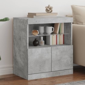 Sideboard with LED lights in concrete gray 60x37x67 cm by , Sideboards - Ref: Foro24-836654, Price: 63,08 €, Discount: %