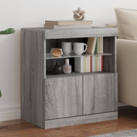 Sideboard with LED lights Sonoma gray 60x37x67 cm by , Sideboards - Ref: Foro24-836656, Price: 64,20 €, Discount: %