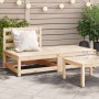 Gartensofa ohne Armlehnen mit Fußstütze aus massivem Zirbenholz von , Modulare Sofas für den Außenbereich - Ref: Foro24-83795...