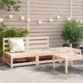 Gartensofa ohne Armlehnen mit Fußstütze aus massivem Zirbenholz von , Modulare Sofas für den Außenbereich - Ref: Foro24-83796...