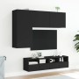 4-teiliges Wand-TV-Möbel aus Holzwerkstoff schwarz von , TV-Möbel - Ref: Foro24-3216533, Preis: 171,63 €, Rabatt: %