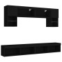 Muebles de TV de pared con LED 6 pzas madera ingeniería negro de , Muebles TV - Ref: Foro24-3216705, Precio: 214,70 €, Descue...