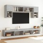 Muebles TV pared con LED 6 pzas madera ingeniería gris hormigón de , Muebles TV - Ref: Foro24-3216707, Precio: 213,36 €, Desc...