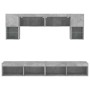 Muebles TV pared con LED 6 pzas madera ingeniería gris hormigón de , Muebles TV - Ref: Foro24-3216707, Precio: 213,36 €, Desc...