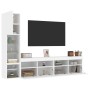 Wall-mounted TV furniture with LED, 4 pieces, engineered wood, white. by , TV Furniture - Ref: Foro24-3216711, Price: 201,27 ...