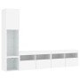 Muebles de TV de pared con LED 4 pzas madera ingeniería blanco de , Muebles TV - Ref: Foro24-3216711, Precio: 201,27 €, Descu...