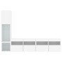 Muebles de TV de pared con LED 4 pzas madera ingeniería blanco de , Muebles TV - Ref: Foro24-3216711, Precio: 201,27 €, Descu...