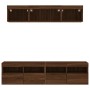 TV wall unit with LED lights, 5 pieces, engineered wood, brown oak. by , TV Furniture - Ref: Foro24-3216724, Price: 186,57 €,...