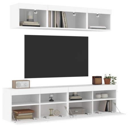 Wand-TV-Möbel mit LED 5 Stk. Holzwerkstoff weiß von , TV-Möbel - Ref: Foro24-3216718, Preis: 198,79 €, Rabatt: %