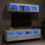 Wall-mounted TV furniture with LED, 5 pieces, engineered wood, white. by , TV Furniture - Ref: Foro24-3216718, Price: 198,79 ...