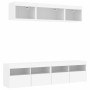 Wall-mounted TV furniture with LED, 5 pieces, engineered wood, white. by , TV Furniture - Ref: Foro24-3216718, Price: 198,79 ...