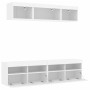 Wall-mounted TV furniture with LED, 5 pieces, engineered wood, white. by , TV Furniture - Ref: Foro24-3216718, Price: 198,79 ...