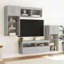 TV wall furniture with LED 5 pieces engineered wood gray Sonoma by , TV Furniture - Ref: Foro24-3216730, Price: 257,40 €, Dis...