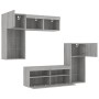 Muebles TV pared con LED 5 pzas madera ingeniería gris Sonoma de , Muebles TV - Ref: Foro24-3216730, Precio: 257,99 €, Descue...