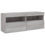 Muebles TV pared con LED 5 pzas madera ingeniería gris Sonoma de , Muebles TV - Ref: Foro24-3216730, Precio: 257,99 €, Descue...