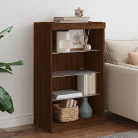 Sideboard with LED lights brown oak 60.5x37x100 cm by , Sideboards - Ref: Foro24-836713, Price: 69,99 €, Discount: %