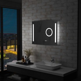 Espejo de pared de baño con LED y sensor táctil 80x60 cm de vidaXL, Espejos - Ref: Foro24-144742, Precio: 146,01 €, Descuento: %