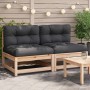 Gartensofas ohne Armlehnen mit Kissen 2 Stück Kiefernholz von , Modulare Sofas für den Außenbereich - Ref: Foro24-838086, Pre...