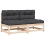 Garden sofas without armrests with 2 pine wood cushions by , Modular outdoor sofas - Ref: Foro24-838086, Price: 119,99 €, Dis...