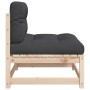 Garden sofas without armrests with 2 pine wood cushions by , Modular outdoor sofas - Ref: Foro24-838086, Price: 119,99 €, Dis...