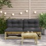 Gartensofas ohne Armlehnen mit Kissen 2 Stück Kiefernholz von , Modulare Sofas für den Außenbereich - Ref: Foro24-838092, Pre...