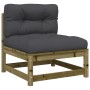 Gartensofas ohne Armlehnen mit Kissen 2 Stück Kiefernholz von , Modulare Sofas für den Außenbereich - Ref: Foro24-838092, Pre...