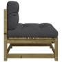 Garden sofas without armrests with 2 pine wood cushions by , Modular outdoor sofas - Ref: Foro24-838092, Price: 188,52 €, Dis...