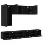 Wall-mounted TV furniture set, 5 pieces, engineered wood, black by , TV Furniture - Ref: Foro24-3216559, Price: 209,99 €, Dis...